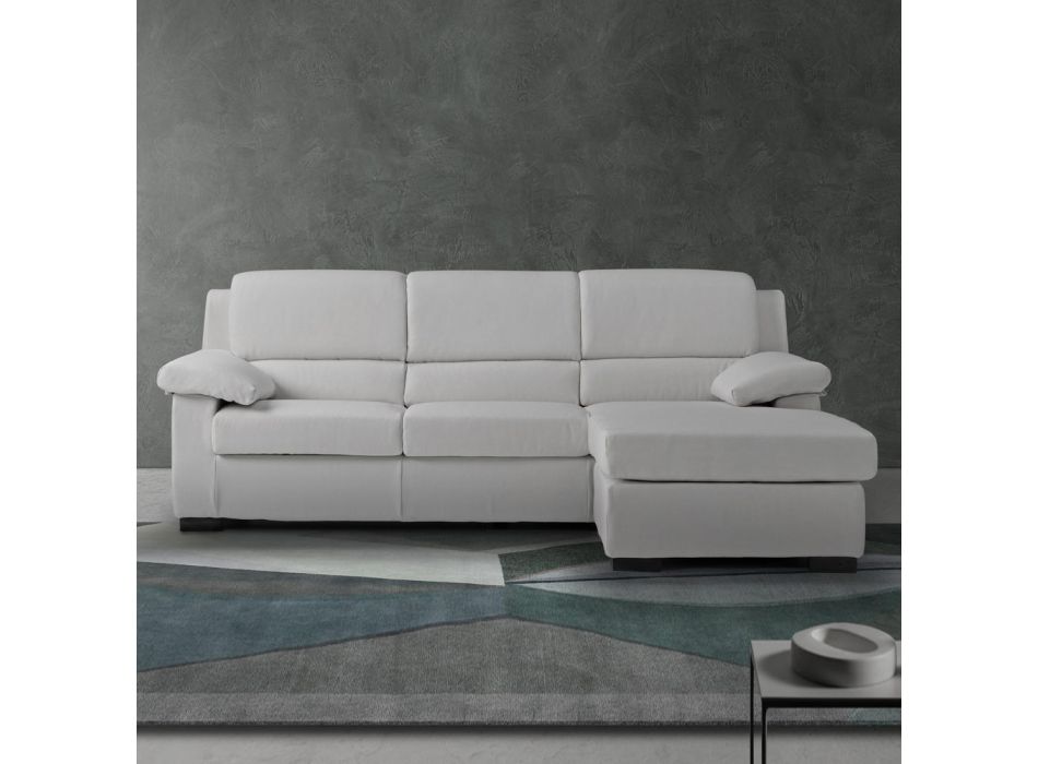 3-Sitzer-Sofa mit umkehrbarem Puff aus Stoff Made in Italy - Budapest Viadurini