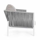 Homemotion - Rubio 3-Sitzer Design Outdoor-Sofa in Weiß und Grau Viadurini