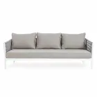 Homemotion - Rubio 3-Sitzer Design Outdoor-Sofa in Weiß und Grau Viadurini