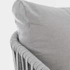 Homemotion - Rubio 3-Sitzer Design Outdoor-Sofa in Weiß und Grau Viadurini