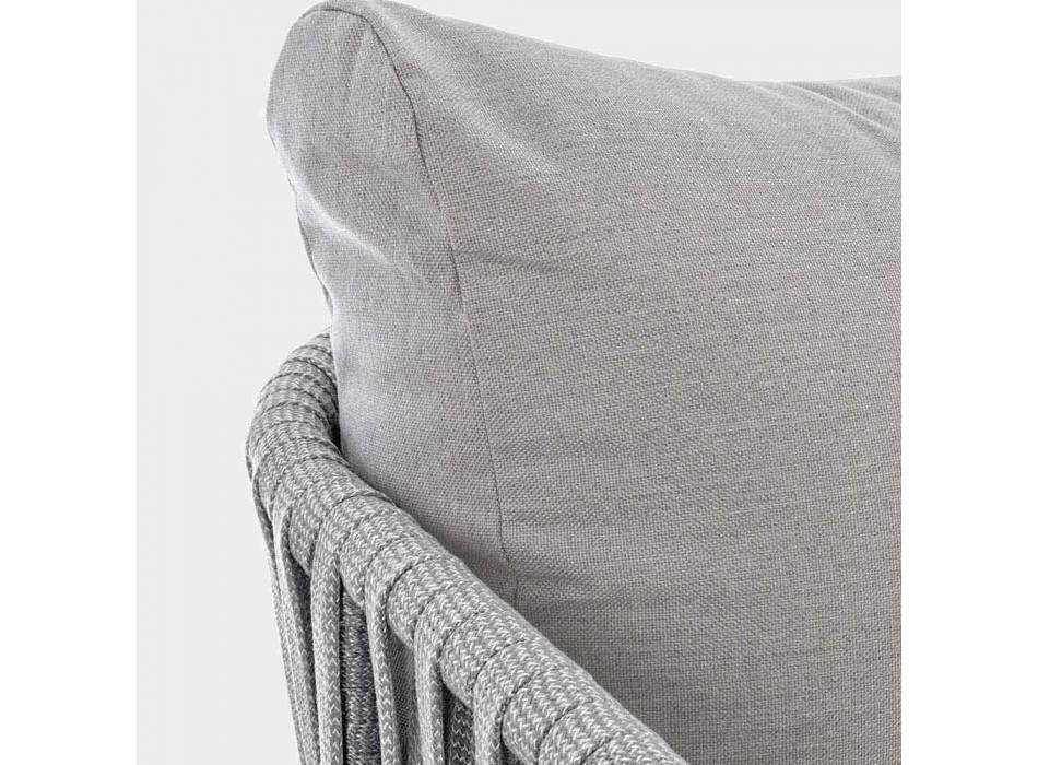 Homemotion - Rubio 3-Sitzer Design Outdoor-Sofa in Weiß und Grau Viadurini