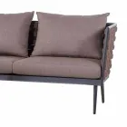 3-Sitzer-Gartensofa aus Aluminium und Seil mit Stoffkissen - Rasti Viadurini
