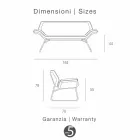 Sofa aus verchromtem Stahl und echtem Rinds Cesare Viadurini