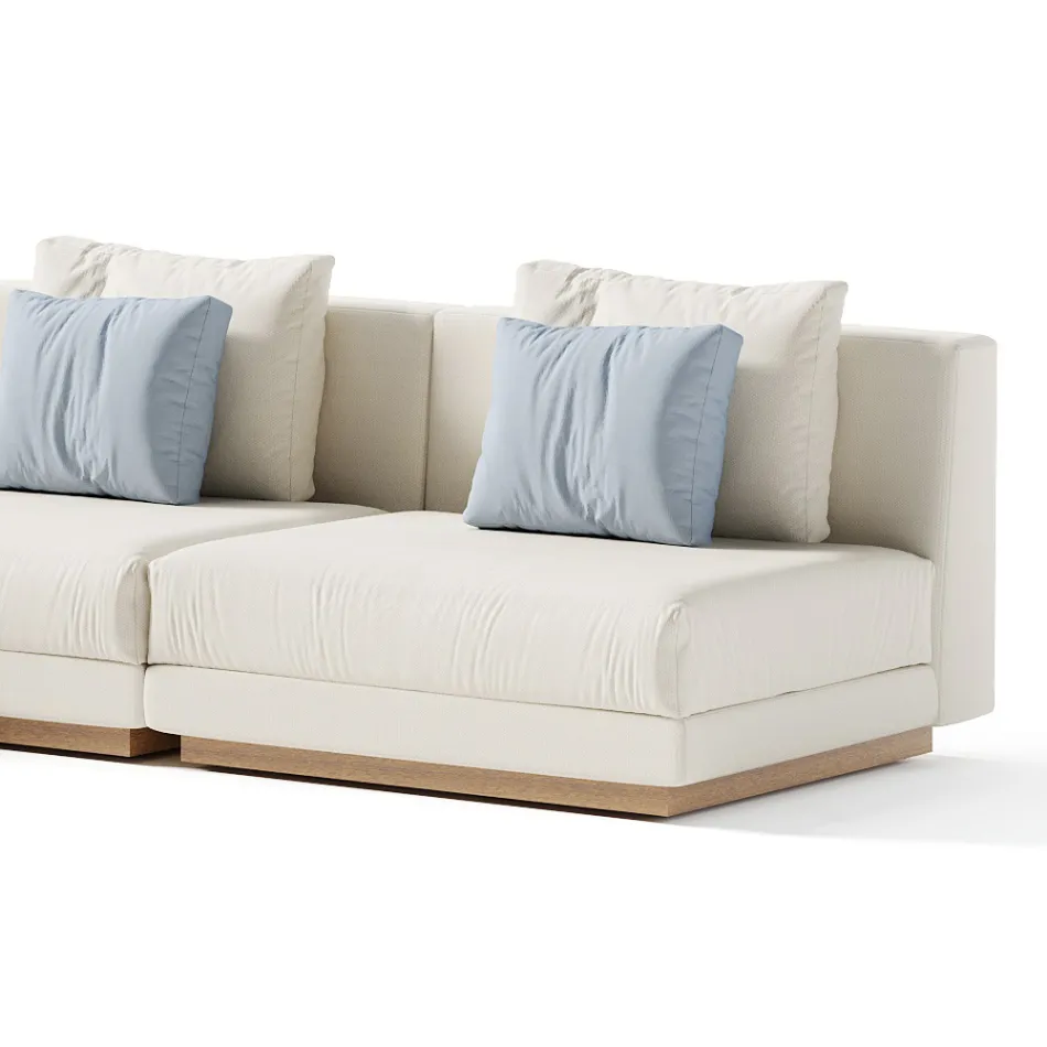 Modulares Outdoor-Sofa aus gepolstertem Stoff, hergestellt in Italien – Rubik Viadurini