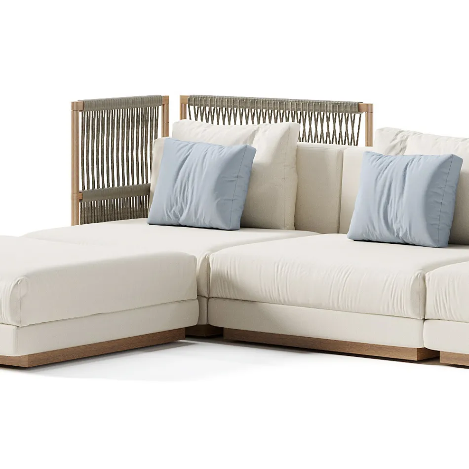 Modulares Outdoor-Sofa aus gepolstertem Stoff, hergestellt in Italien – Rubik Viadurini