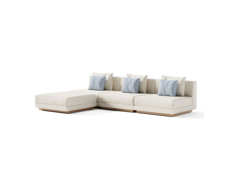 Modulares Outdoor-Sofa aus gepolstertem Stoff, hergestellt in Italien – Rubik Viadurini
