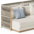 Anbau-Gartensofa mit C-förmiger Struktur aus Holz Made in Italy - Rubik Viadurini