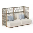 Anbau-Gartensofa mit C-förmiger Struktur aus Holz Made in Italy - Rubik Viadurini