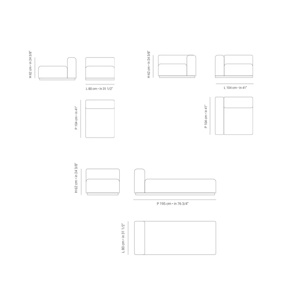 Modulares Gartensofa aus wasserabweisendem Stoff Made in Italy - Bahias Viadurini
