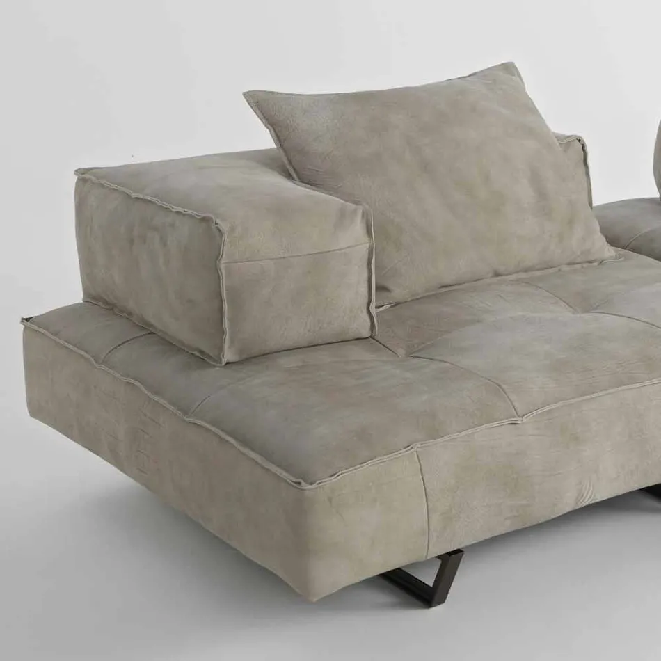 Sofa modernes Design Cardo, Lederpolsterung Viadurini