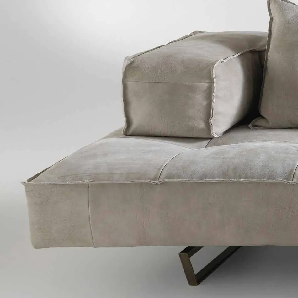 Sofa modernes Design Cardo, Lederpolsterung Viadurini
