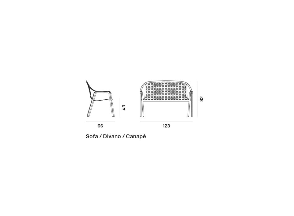 2-Sitzer Outdoor-Sofa mit Aluminiumstruktur Made in Italy - Amata Viadurini