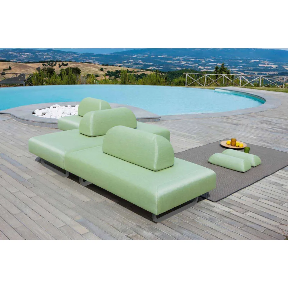 3-Sitzer-Design-Sofa aus Metall und Stoff Made in Italy - Selia Viadurini