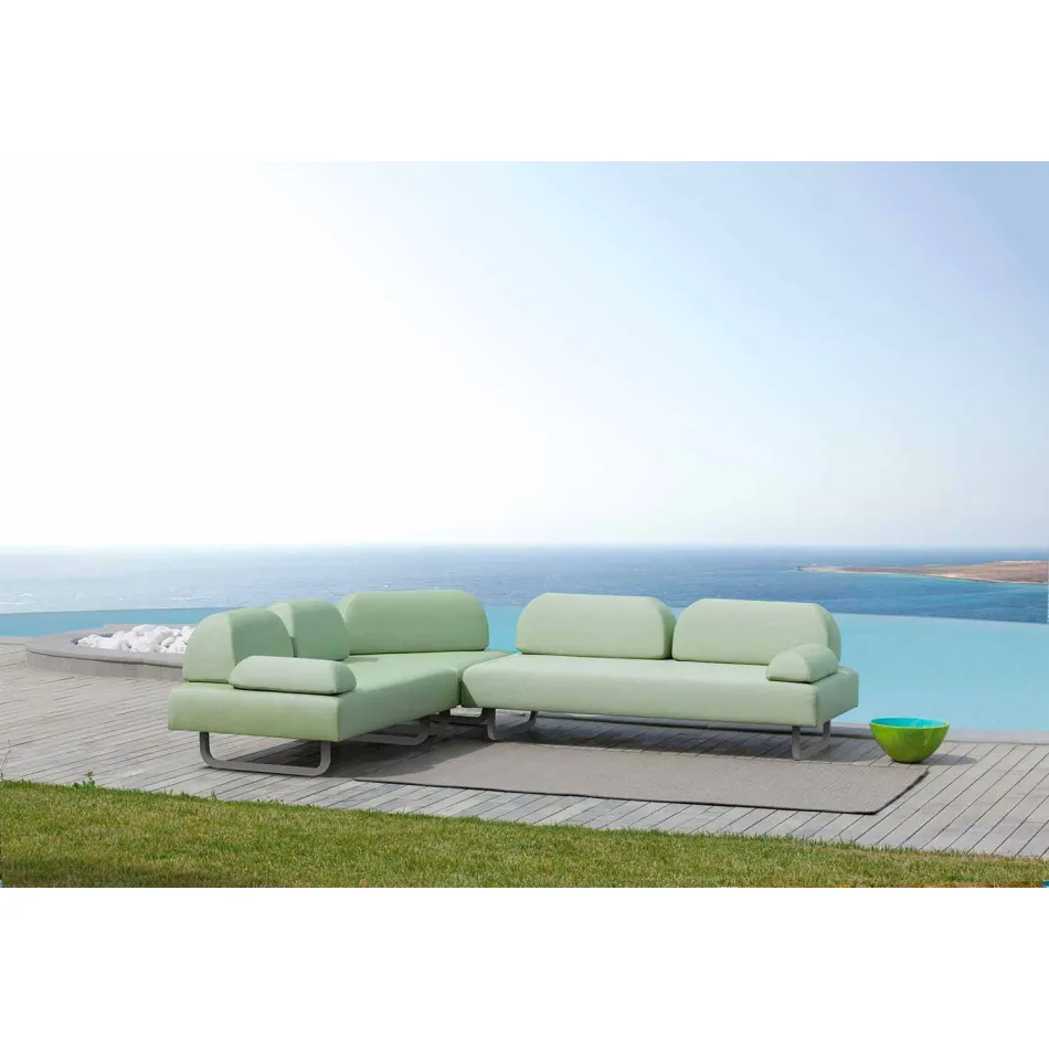 3-Sitzer-Design-Sofa aus Metall und Stoff Made in Italy - Selia Viadurini