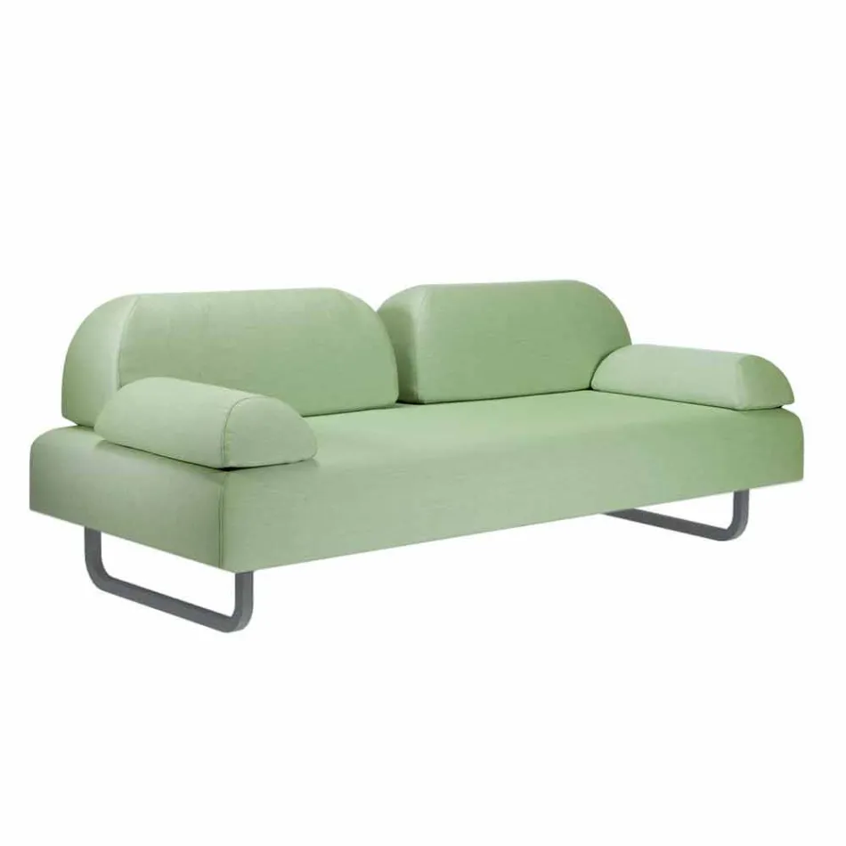 3-Sitzer-Design-Sofa aus Metall und Stoff Made in Italy - Selia Viadurini
