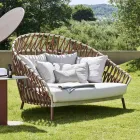 Outdoor-Sofa mit Kissen inklusive Made in Italy - Emmacross von Varaschin Viadurini