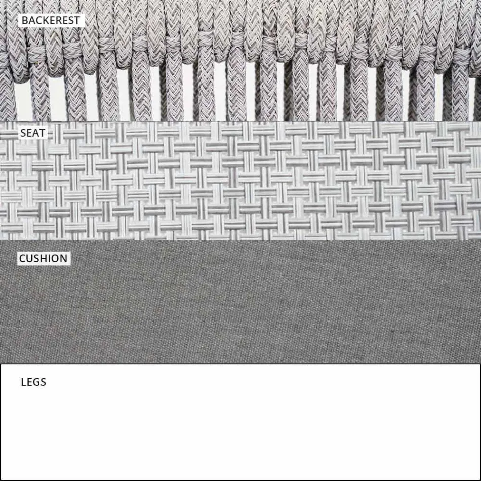 Stapelbares Zweisitzer-Sofa gepolsterter Stoff im Freien - Smart von Varaschin Viadurini