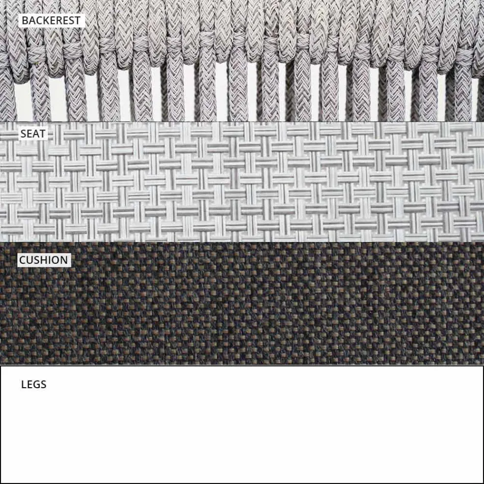 Stapelbares Zweisitzer-Sofa gepolsterter Stoff im Freien - Smart von Varaschin Viadurini