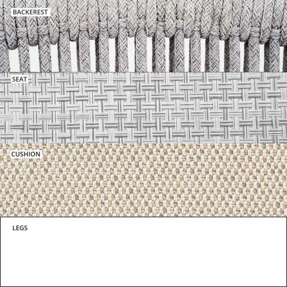 Stapelbares Zweisitzer-Sofa gepolsterter Stoff im Freien - Smart von Varaschin Viadurini