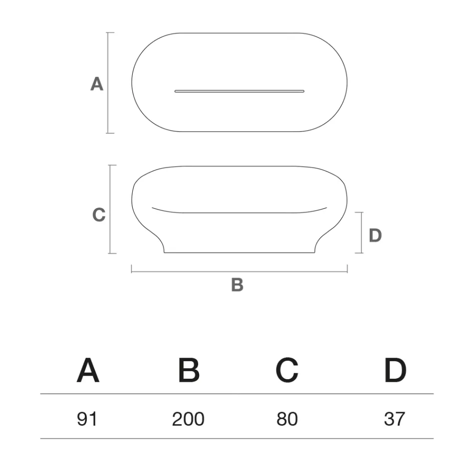Gartensofa aus Polyethylen, erhältlich in verschiedenen Farben - Handtuch Viadurini