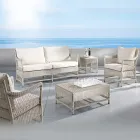 Outdoor-Sofa aus handgewebtem Polyrattan - Gigi Viadurini