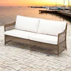Outdoor-Sofa aus handgewebtem Polyrattan - Gigi Viadurini