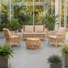 Outdoor-Sofa aus natürlichem Rattan, inklusive Kissen, - Bellaria Viadurini
