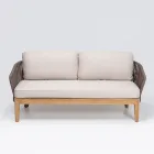 Outdoor-Sofa aus Teakholz und Polyethylengeflecht - Jhon Viadurini