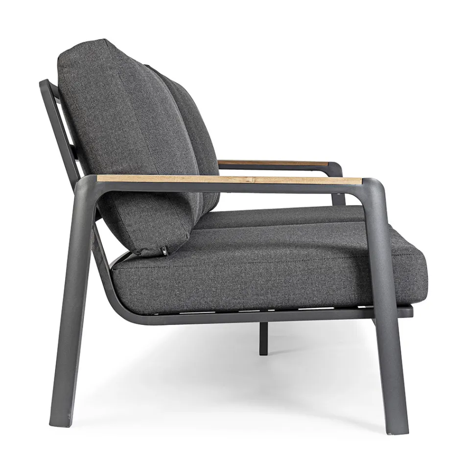 Outdoor-Sofa aus Stoff mit Aluminiumstruktur, Homemotion - Cara Viadurini