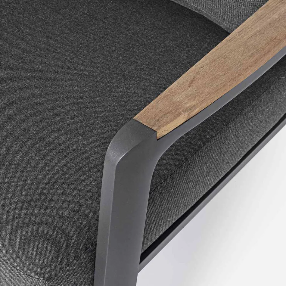 Outdoor-Sofa aus Stoff mit Aluminiumstruktur, Homemotion - Cara Viadurini