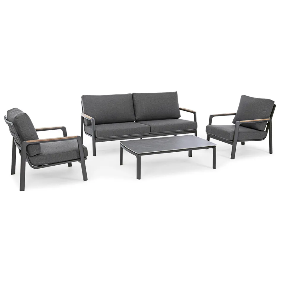 Outdoor-Sofa aus Stoff mit Aluminiumstruktur, Homemotion - Cara Viadurini