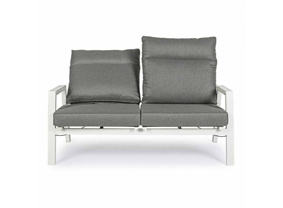 Outdoor-Sofa aus Stoff und Aluminium mit verstellbarer Rückenlehne - Nathy Viadurini