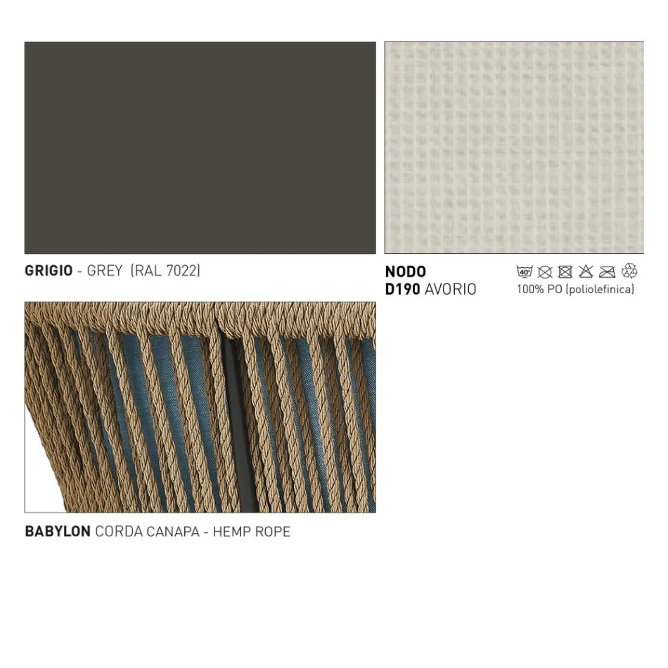 2-Sitzer Gartensofa aus Aluminium mit Geflecht - Cricket von Varaschin Viadurini