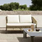 2-Sitzer Gartensofa aus Aluminium mit Geflecht - Cricket von Varaschin Viadurini