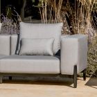 3-Sitzer-Gartensofa mit Chaiselongue aus Aluminium und Stoff - Filomena Viadurini