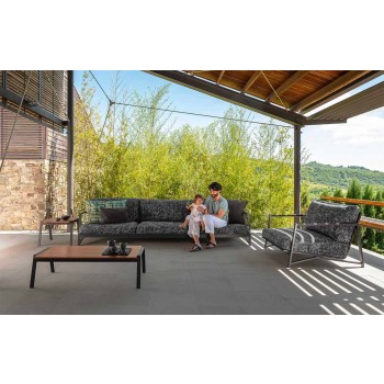 3-Sitzer-Gartensofa aus Aluminium und Stoff - Cottage Luxury von Talenti