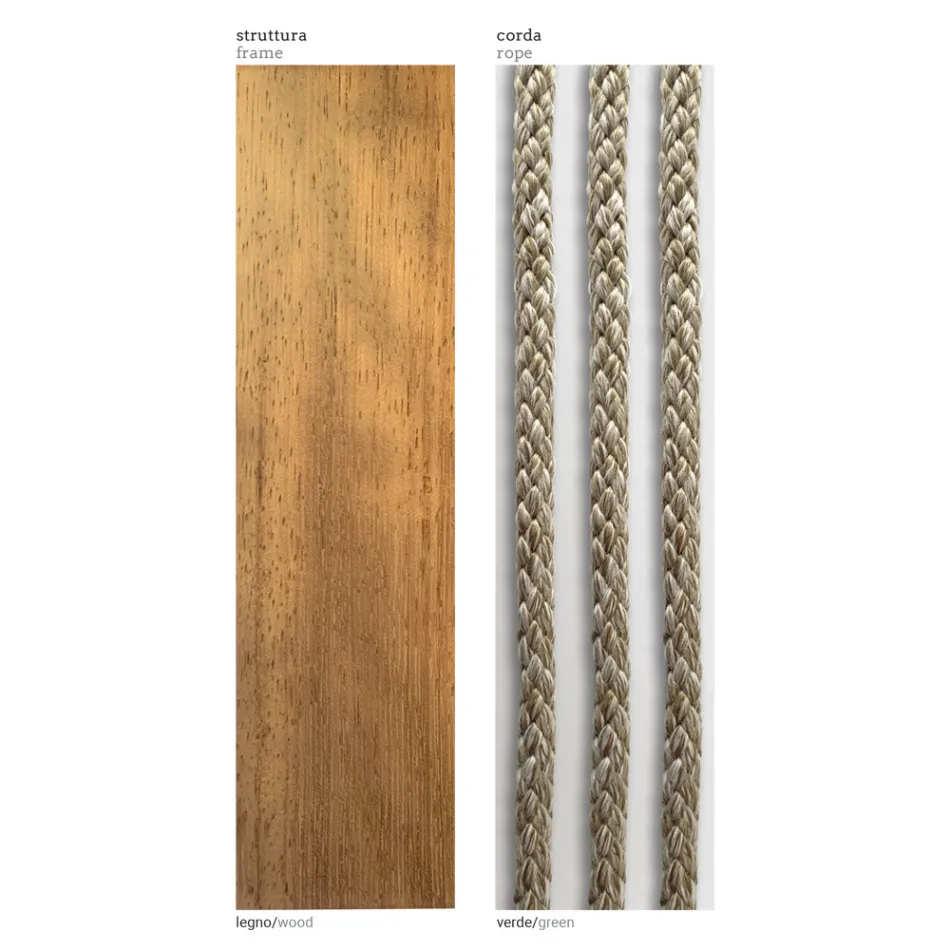 Modulares Gartensofa mit niedriger Holzstruktur Made in Italy - Rubik Viadurini