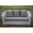 Gartensofa aus natürlicher Kubù-Faser mit Kissen - Isildur Viadurini