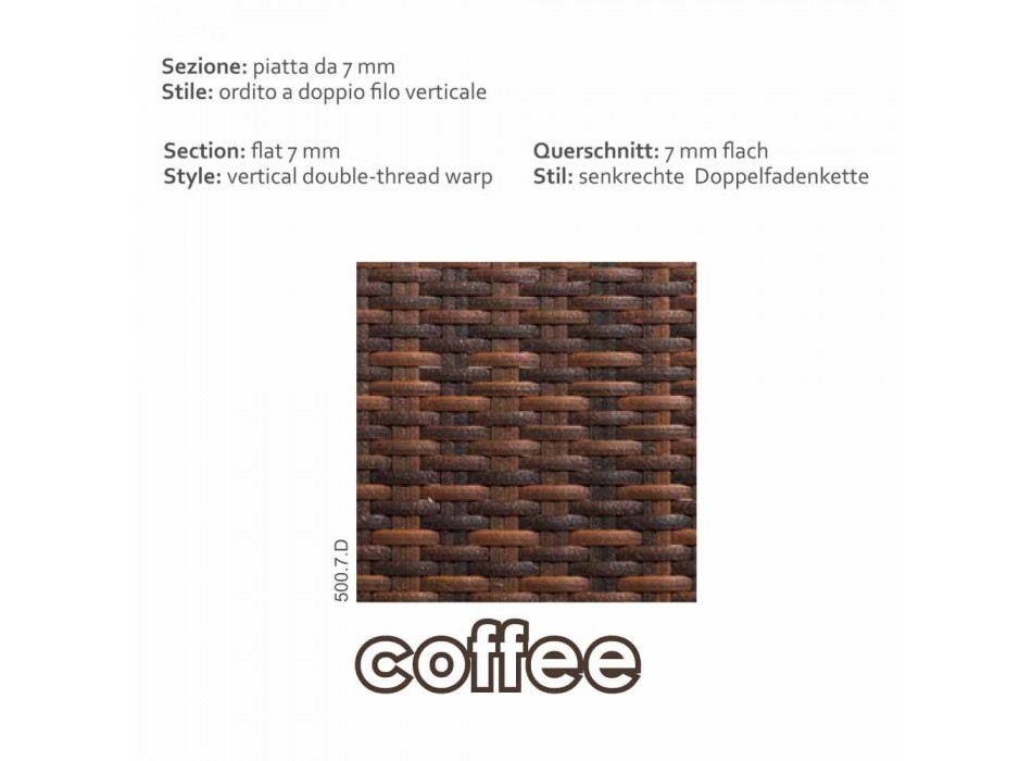 Sofa handgewebte Garten Joe Kaffee Polyethylen Viadurini