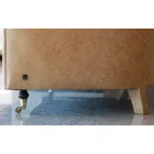 Innensofa mit Holzfüßen und Metallrädern Made in Italy - Giocoso Viadurini