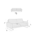 Wohnzimmersofa mit Kufenfüßen aus verchromtem Metall - Exklusiv Viadurini