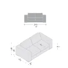 Wohnzimmersofa aus Holz, Polyurethan und Metall Made in Italy - Sparkling Viadurini