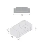 Wohnzimmersofa aus Holz, Polyurethan und Metall Made in Italy - Sparkling Viadurini