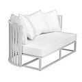 Outdoor Sofa 2 Sitze aus Aluminium mit Seilen Luxus Design 3 Ausführungen - Julie