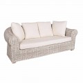 Sofa für Indoor oder Indoor 3 Sitze in Rattan Homemotion - Francioso