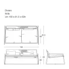 Metallsofa für den modernen Garten, hohe Qualität, hergestellt in Italien – Karol Viadurini