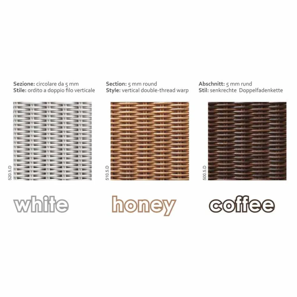 Sofa Insel mit Hector entspannende Gärten Weben von Hand, modernes Design Viadurini