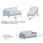 Schlafsofa mit Halbinsel aus Metall und Polyurethan Made in Italy - Folle Viadurini