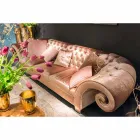 Leinensofa aus Capitonné-Stoff im klassischen Stil Baloo Viadurini