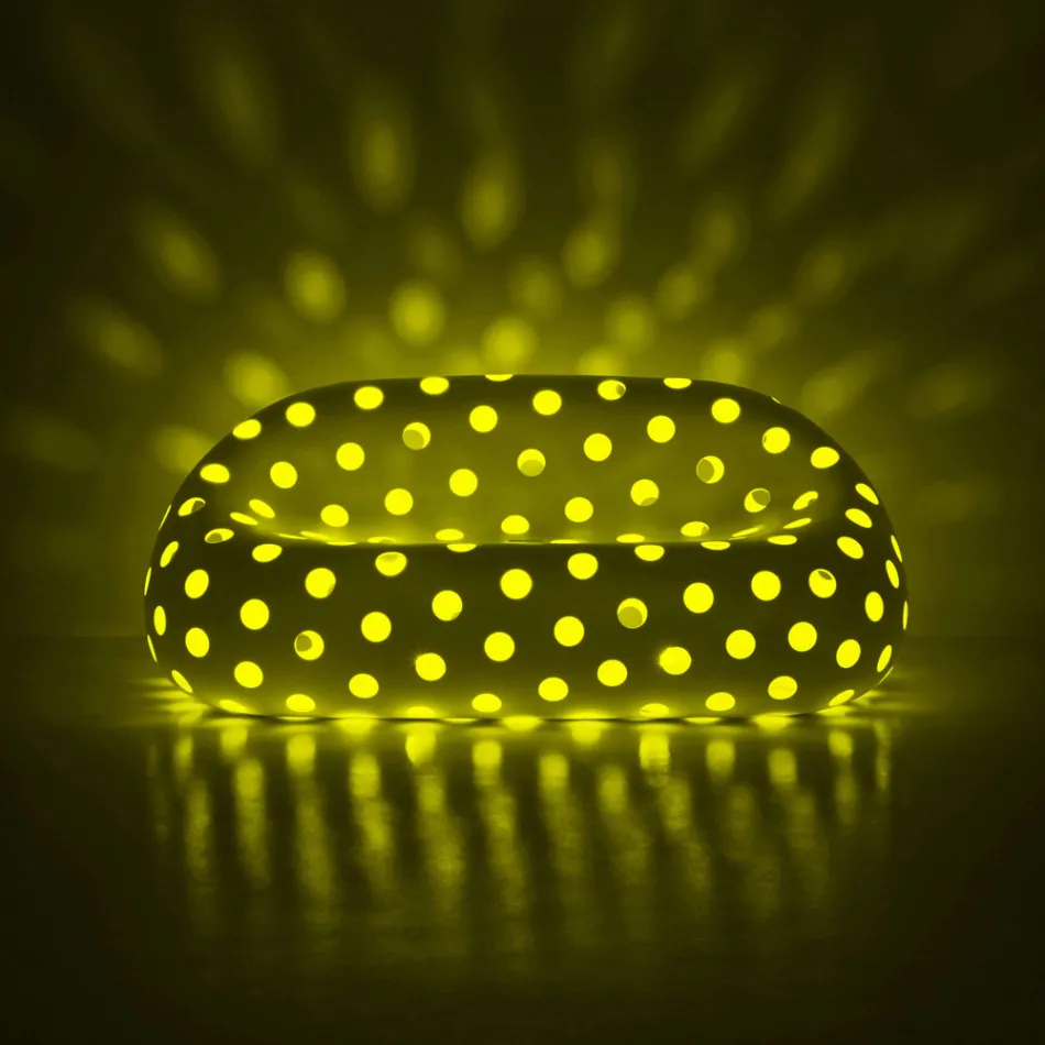 Leuchtendes Outdoor-Sofa aus Polyethylen mit LED Made in Italy - Asso Viadurini